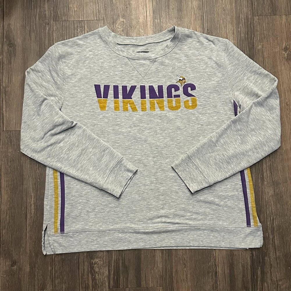 Grey Minnesota Vikings NFL Team Apparel Pullover Sweater